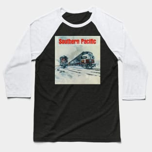 Southern Pacific Retro Locomotives Baseball T-Shirt